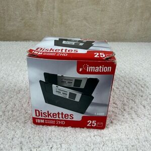 Imation 2 Open Boxes 3.5 In 1.44MB Floppy Disks IBM Formatted 2HD‎ Unused Qty 49